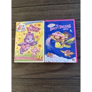 Care Bears Flower Power + Strawberry Shortcake Sweet Dreams‎ Movie DVD Lot of 2